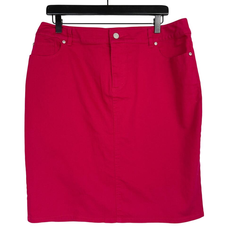 New Chico's Denim Pink Pencil Skirt - Size 2 (Large 12)